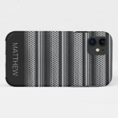 Modern Silver Monogram Case-Mate iPhone Hülle (Rückseite (Horizontal))