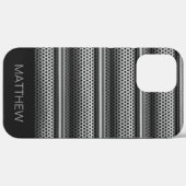 Modern Silver Monogram Case-Mate iPhone Hülle (Rückseite (Horizontal))