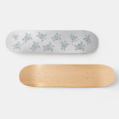 Modern Silver Sea Turtles Coastal Skateboard (Horizontal)