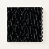 Modern Silver Wavy Lines Pattern Notizblock (Rückseite)