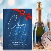 MODERN Silvester Navy Blue Sparkle Sequel Bow Einladung