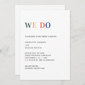 Modern, simpel, frisch Hochzeit Einladung (Vorne/Hinten)