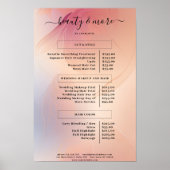 Modern Simpel Salon Preisliste Poster (Vorne)