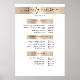 Modern Simpel Salon Price List Poster