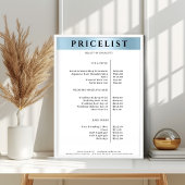 Modern SimpelBlue Salon Preisliste Poster