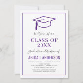 Modern Simple 2023 Abschluss Foto Lila Einladung (Vorderseite)