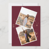 Modern Simple 2 Foto Burgundy Graduation Party Einladung (Rückseite)