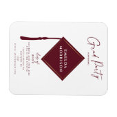 Modern Simple 2 Foto Burgundy Graduation Party Magnet (Horizontal)