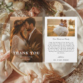 Modern Simple 2 Photo Wedding  Dankeskarte
