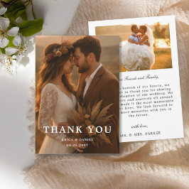 Modern Simple 2 Photo Wedding  Dankeskarte