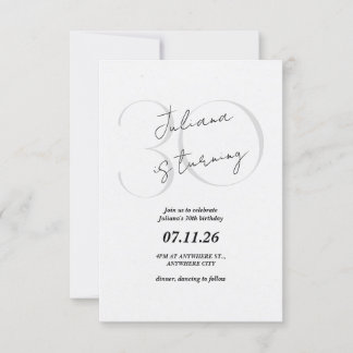 Modern, Simple 30th Birthday Invitation Einladung