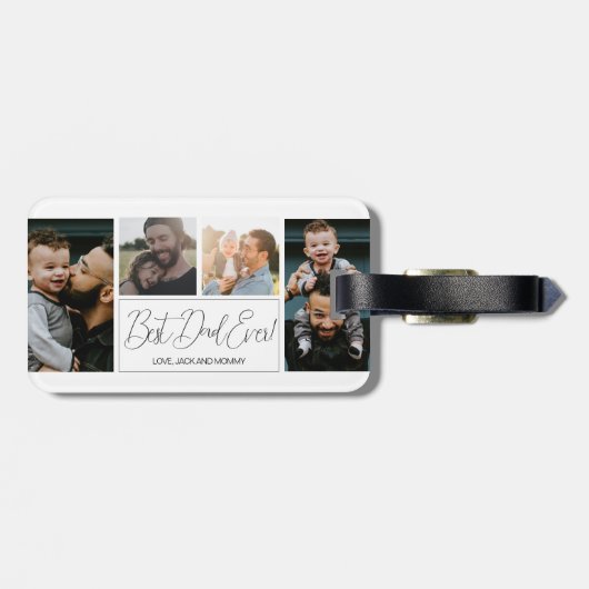 Modern Simple 4 Foto Collage Vathage Day Gepäckanhänger (Rückseite horizontal)