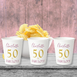Modern Simple 50. Geburtstagsparty Personalisiert Pappbecher
