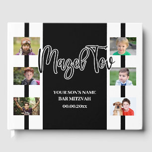 Modern simple 6 Foto mazel tov Bar mitzvah Jungs Gästebuch