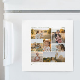 Modern Simple 7 Photo Collage Christmas Magnetkarte