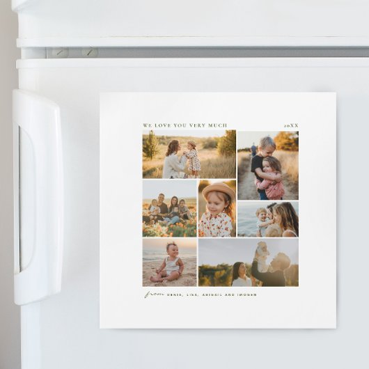 Modern Simple 7 Photo Collage Christmas Magnetkarte