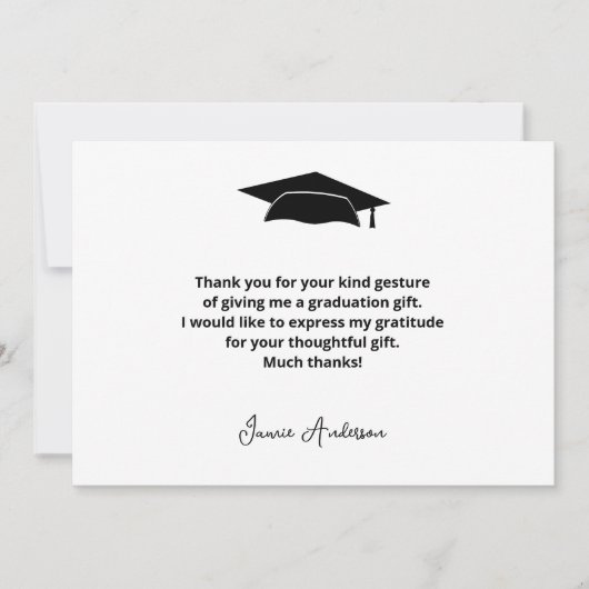 Modern Simple Abschluss Danke Card (Vorderseite)