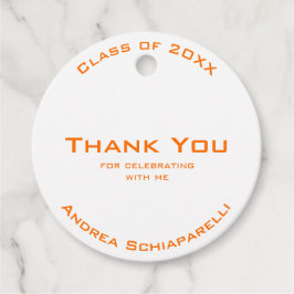 Modern Simple Abschluss Orange Vielen Dank Geschenkanhänger