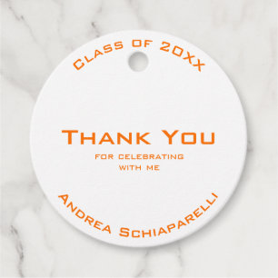 Modern Simple Abschluss Orange Vielen Dank Geschenkanhänger