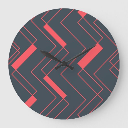 Modern, simple, abstract, vibrant, trendy pattern große wanduhr (Vorderseite)