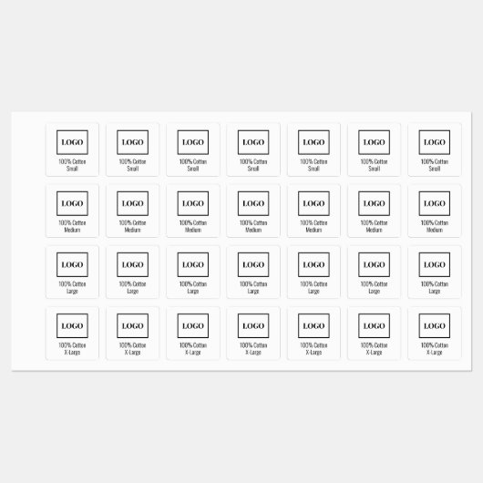 Modern Simple Add Company Logo Fashion Apparel Etiketten (Blatt)