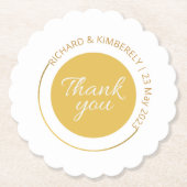 Modern Simple Add Couple Name Date Danke Papa Untersetzer (Vorderseite)