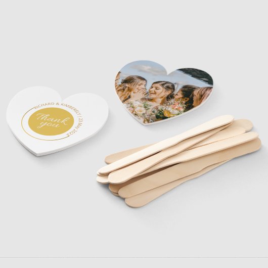 Modern Simple Add Couple Name Date Foto dank Fächer (Non-assembled)