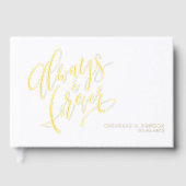 Modern Simple Always And Forever Script Wedding Gästebuch (Vorderseite)