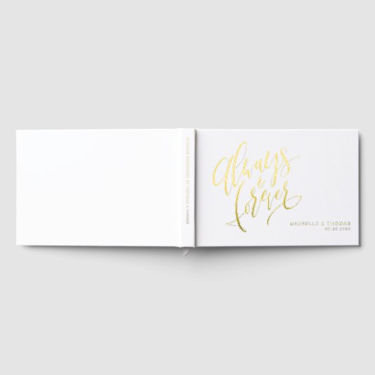 Modern Simple Always And Forever Script Wedding Gästebuch (Voll)