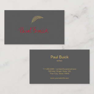 Modern Simple Anthracite Gold Red Beruflich Visitenkarte