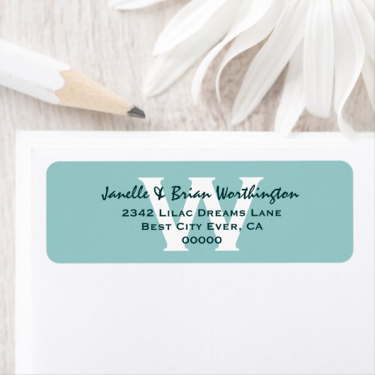 Modern Simple Aqua Monogram Wedding V09 (Insitu)