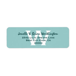 Modern Simple Aqua Monogram Wedding V09