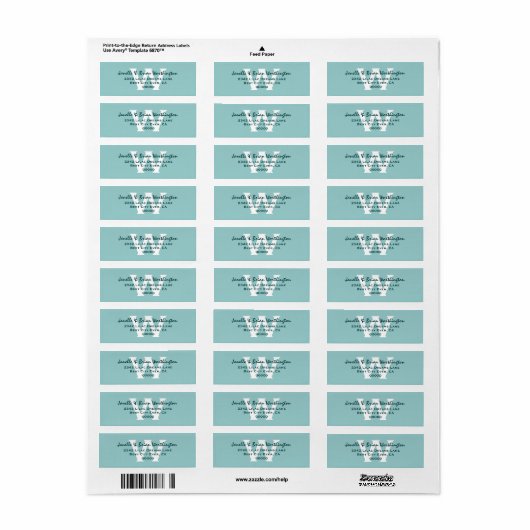 Modern Simple Aqua Monogram Wedding V09 (Vorne)