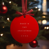 Modern Simple Baby First Christmas Baby Photo Keramik Ornament