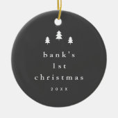 Modern Simple Baby First Christmas Tree Foto Keramik Ornament (Vorne)