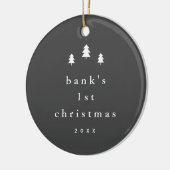 Modern Simple Baby First Christmas Tree Foto Keramik Ornament (Links)
