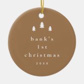 Modern Simple Baby First Christmas Tree Foto Keramik Ornament (Vorne)
