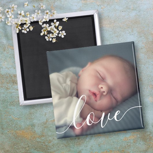 Modern Simple Baby Foto Script Magnet