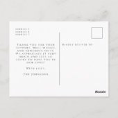 Modern Simple Baby Photo Birth Announcement Postkarte (Rückseite)