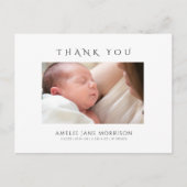 Modern Simple Baby Photo Birth Announcement Postkarte (Vorderseite)