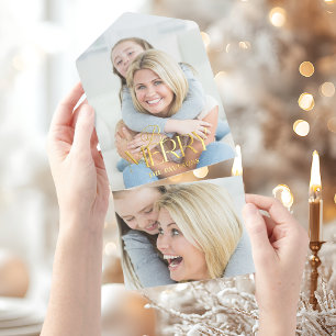 Modern Simple Be Merry Typografie 1 Foto Foil All-in-One-Einladung