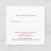 Modern Simple Beauty Salon Coupon (Rückseite)