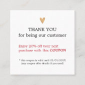 Modern Simple Beauty Salon Danke Coupon (Vorderseite)