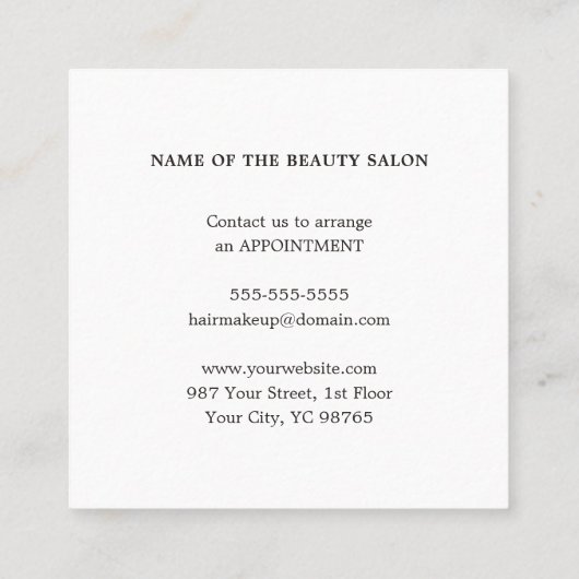 Modern Simple Beauty Salon Discount Coupon (Rückseite)