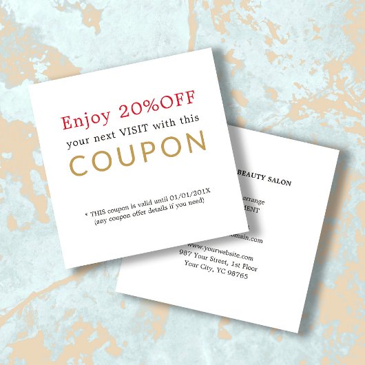 Modern Simple Beauty Salon Discount Coupon