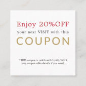 Modern Simple Beauty Salon Discount Coupon (Vorderseite)