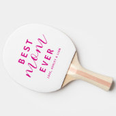 Modern Simple Best Mama je Hot Pink Script Tischtennis Schläger (Seitenansicht)