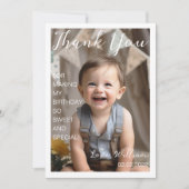 Modern Simple Birthday Foto Vielen Dank Einladung (Vorderseite)