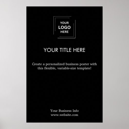 Modern Simple Black-Business-Logo-Werbung Poster (Vorne)