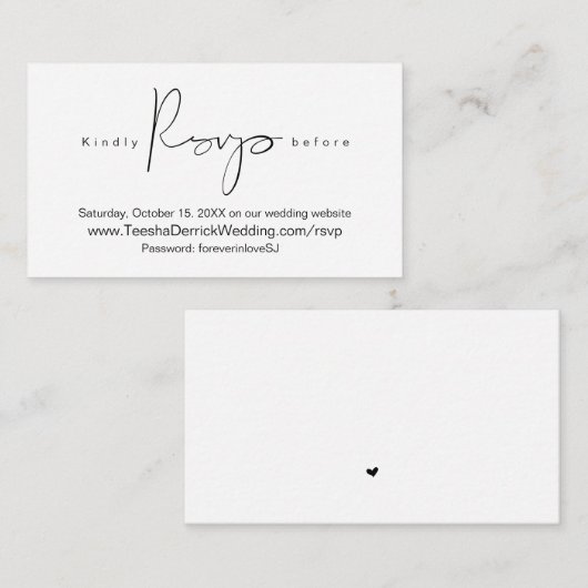 Modern Simple Black Calligraphy, Online-UAWG Begleitkarte (Vorne/Hinten)